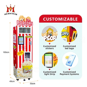 Phong Cách Mới Đầy Đủ Tự Động Thương Mại Rạp Chiếu Phim Mall Pop Ngô Máy Bỏng Ngô Máy Bán Hàng Tự Động Với Đồng Xu Hóa Đơn Thẻ Tín Dụng Chấp Nhận - Product Image 2