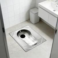 WC moderne pour la maison avec urinoir intégré anti-odeur, cuvette de toilettes à la turque en acier inoxydable de type barre et cuvette de toilettes à la turque de type fosse