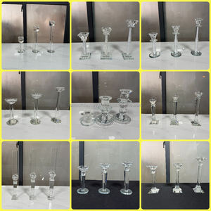 Candélabre en cristal transparent LEDA à 9 bras pour décoration de table de mariage, centre de table pour événements et célébrations de la Saint-Valentin - Product Image 6