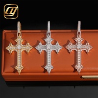 Bijoux Hip Hop CHOYUE, Or véritable 10K 14K, Diamant de laboratoire, Pendentif croix Hip Hop Iced Out