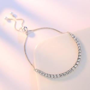 2026 Classic Full Diamond Silver <b>Ball</b> Drawstring Trendy Party Women Luxury Shiny 4mm Zircon Crystal Tennis <b>Bracelets</b> - Product Image 5