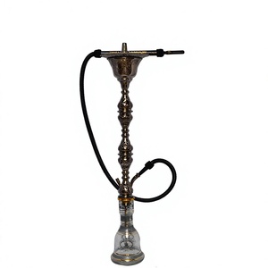 Auténtica Cachimba Egipcia Khalil Mamoon con Acabado Dorado, Núcleo de Latón Sólido, Manguera a Juego y Bandeja Ancha - Product Image 3