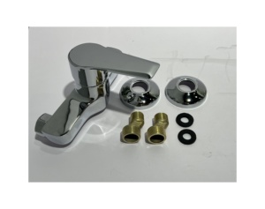 Set Rubinetto Doccia Monocomando Miscelatore Doppio <span class=keywords><strong>Acqua</strong></span> Calda/Fredda con Valvola in Ceramica Nascosta in Zinco, Finitura Lucida, per Appartamento - Product Image 1