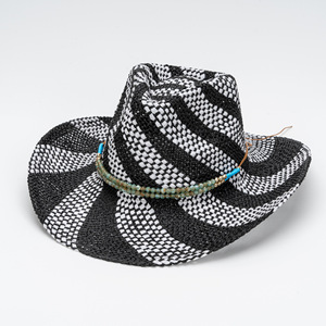 Sombrero Tejido de Dos Tonos con Diseño Nuevo para <span class=keywords><strong>Mujer</strong></span>, con Ala Enrollada, Estilo Inglés, de <span class=keywords><strong>Alta</strong></span> <span class=keywords><strong>Gama</strong></span>, para Protección Solar al Aire Libre, para Fiestas - Product Image 6
