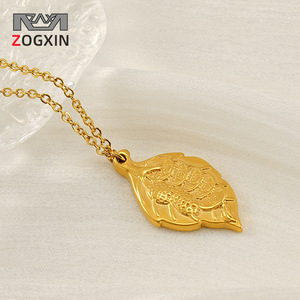 Zogxin Gold Plated Leaf Pendant Necklace Zinc Alloy Chain Women Fashion Jewelry Business Occasion Z1614 - Product Image 1