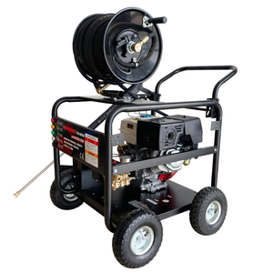 LORDMATE Nettoyeur Haute Pression Robuste <span class=keywords><strong>à</strong></span> Essence/Pétrole 20HP avec Pompe Triplex, Nouveau, 4400psi, Dévidoir de <span class=keywords><strong>Tuyau</strong></span> pour Nettoyage de Canalisations d'Évacuation - Product Image 1