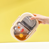 Boîte à lunch Bento isolée au micro-ondes à double couche Cartoon pour filles étudiantes et employés de bureau