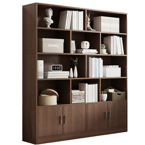 Libreria Moderna in Legno Massello a 5 Ripiani da Pavimento a Soffitto per Soggiorno e Camera da Letto, Scaffale Multifunzione per Ufficio - Product Image 1