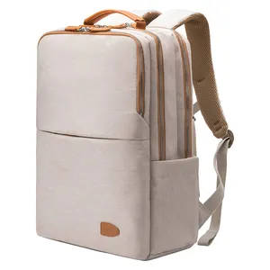 친환경 맞춤형 캔버스 소재 대용량 노트북 배낭 학교 가방 USB 일상 생활 여성 배낭 가방