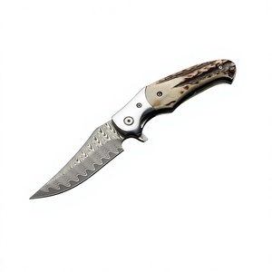 Couteau de poche pliant personnalisable en acier au carbone OEM avec lame à pointe tombante et manche en bois pour le camping et la chasse en extérieur - Product Image 6