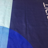 GRS recyclé certifié microfibre gaufre tissu dobby avec impression sur les 2 côtés utilisé pour la serviette de plage deux matelas de serviette