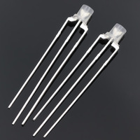 Jstronic Lentille diffuse blanche 3 broches 3mm 5mm Tête plate Rouge et vert Anode commune bicolore Cathode commune LED Diode Light