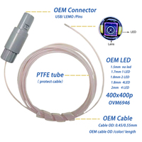 Cámara médica CMOS de visión lateral con chip en la punta, mini cámara OEM de longitud reducida, la más pequeña, con fibra LED OEM OVM6946 LE/MO