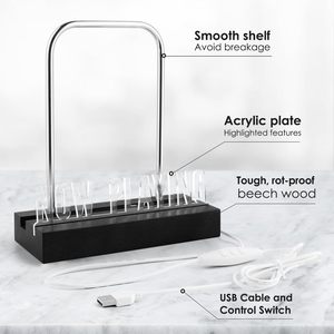 Bây giờ chơi Vinyl kỷ lục đứng ánh sáng lên bằng gỗ Album hiển thị chủ với Acrylic dấu hiệu đa màu LED Bây Giờ Quay hip hop - Product Image 4