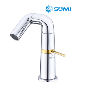 Venta caliente Grifo de lavabo de latón Pistola de latón Grifo de baño extraíble gris El brazo recto se puede girar Grifo de lavabo - Product Image 2