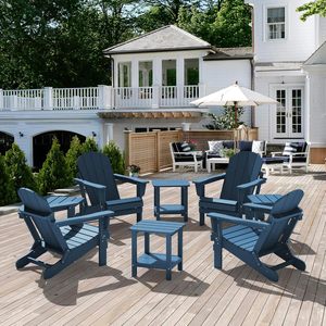 <span class=keywords><strong>Conjunto</strong></span> de Silla Adirondack <span class=keywords><strong>y</strong></span> <span class=keywords><strong>Mesa</strong></span> Auxiliar para Exteriores - Combinación de Comedor de Madera Sólida Resistente al Agua para Patio <span class=keywords><strong>y</strong></span> Terraza - Product Image 3