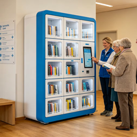 Lemari Buku Pintar Smart Library dengan Layar Sentuh 21,5 Inci, 60 Kompartemen, Pengenalan Wajah & Kartu IC