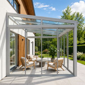 Kit de véranda préfabriquée en aluminium DIY avec structure en verre, <span class=keywords><strong>solarium</strong></span> extérieur avec manuel d'installation vidéo - Product Image 1