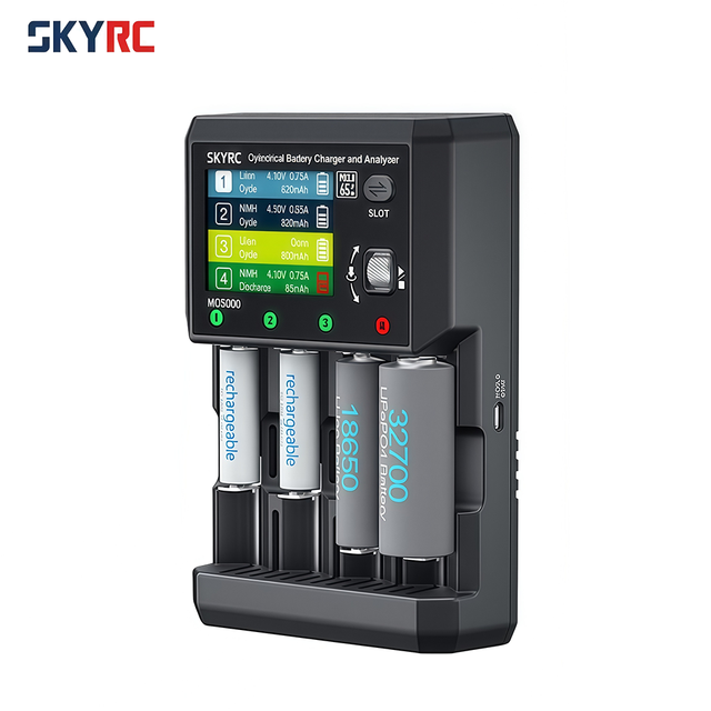SKYRC MC5000 Multifunction 4-Channel 80W Drone Smart Charger NiMH / NiCdLiFe / Li-ion Cylindrical Portable Carregador De Bateria