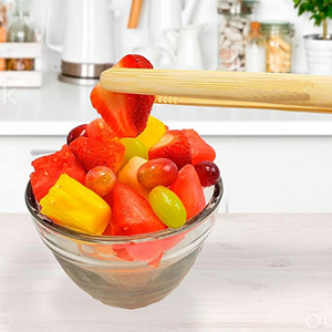 2024 logotipo personalizado pinzas de cocina de bambú pinzas para tostadora - Product Image 4