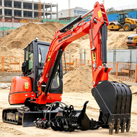 Mini Excavadora Infront de 3.5, 2 y 1 Tonelada, Nueva, con Motor Kubota, Certificación EPA, para Granja, en Venta