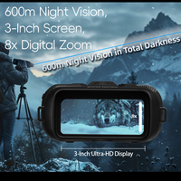 Téléobjectif professionnel puissant pour l'extérieur avec écran TFT de 3,0 pouces, vidéo 4K, photo 40MP, zoom 8x, vision nocturne, caméra télescope, jumelles F/1.4