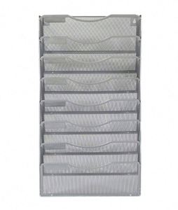 Office 8 Sections Hanging <b>Files</b> Wall Mounted Metal Mesh <b>File</b> Document Organizer Magazine Holder Rack Organizer Racks - Product Image 5