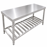 Table de travail de cuisine en acier inoxydable avec crédence, table de préparation alimentaire commerciale, sur mesure selon dessin