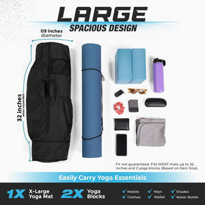 Sac de transport pour tapis de yoga personnalisé pour femmes et hommes, sangle réglable, polyester, résistant à l'eau, poches, porte-tapis, blocs, accessoires de sport - Product Image 4