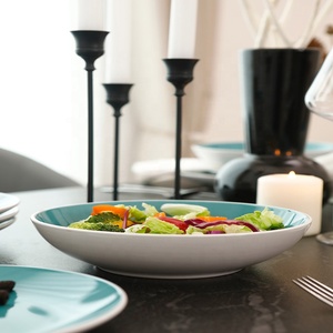 Assiettes de haute qualité pour restaurant, assiettes de service en céramique, assiettes à dîner, couvre-assiettes en céramique, couvre-couverts en promotion - Product Image 5