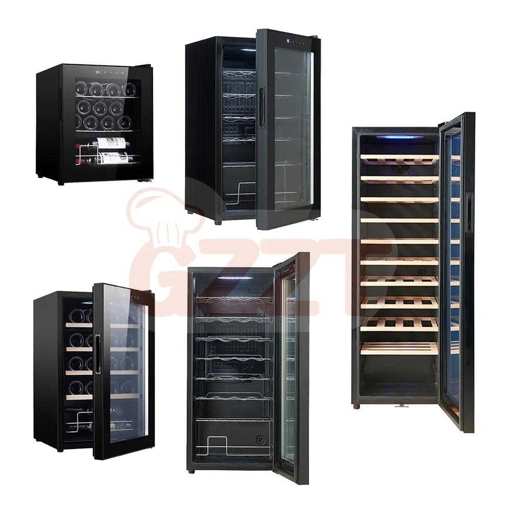 Factory Custom 5-18 Degree Tempered Glass No Frost 32 Bottles Hidden Climate Control Wine Cellar Cooling Humidity System