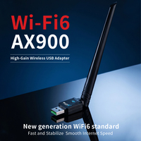 Adaptateur WiFi pour ordinateur de bureau, adaptateur USB WiFi 6 AX900 avec antenne à gain élevé 5dBi double bande 5GHz/2.4GHz
