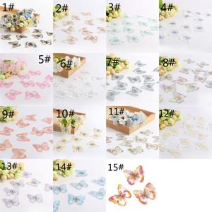Handmade 3D 4.3*5cm 15 Colors Beautiful Organza Butterfly Embroidery Patch for Bag Dress Hats - Product Image 2