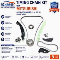Ys 9PCS Kit Rantai Timing Baja Paduan Tugas Berat Baru OE MN183891 1140A073 Mitsubishi Impor Outlander 2.4L 4B12 2007-2010