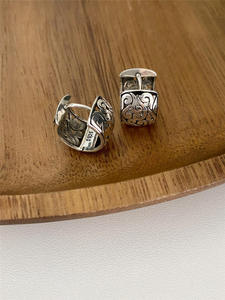 Pendientes de Aro de Plata de Ley Vintage de Lujo con Diseño de Nubes Auspiciosas, Estilo Étnico Bohemio, Regalo de Boda para Mujer - Product Image 5