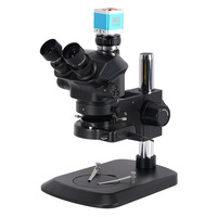 Binocular Real Three-Eye Body Microscope 2K/4K Camera 7-50x Magnifying Glass Anatomy Practice Mobile Phone Maintenance Model