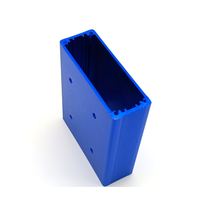 Boîtier en aluminium anodisé bleu extrudé avec ailettes de refroidissement, boîtier vierge pour module de circuit imprimé électronique