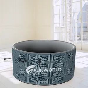FunworldsportデザインドロップステッチPVCスパ温水浴槽インフレータブルホットタブと屋外ジャグジー