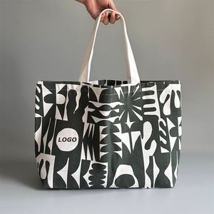 Grand sac fourre-tout écologique en polyester et coton, sac à bandoulière, produits écologiques pour pique-nique, voyage, gym - Product Image 1