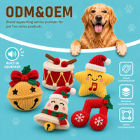 Ensemble de jouets de Noël en peluche pour chien avec couineur, jouets animaux en peluche doux pour les fêtes, logo personnalisé, marque privée, vente en gros pour marques d'animaux de compagnie