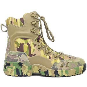 Botas Tácticas Militares de Cuero Antideslizantes Cálidas con Cremallera de Caña Alta para Hombre, Ideales para Senderismo en Invierno y Verano, Camuflaje, Desierto y Uso Táctico - Product Image 1