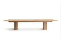Table de salle à manger rectangulaire longue et moderne en chêne massif blanc, durable, pour restaurant, vente en gros