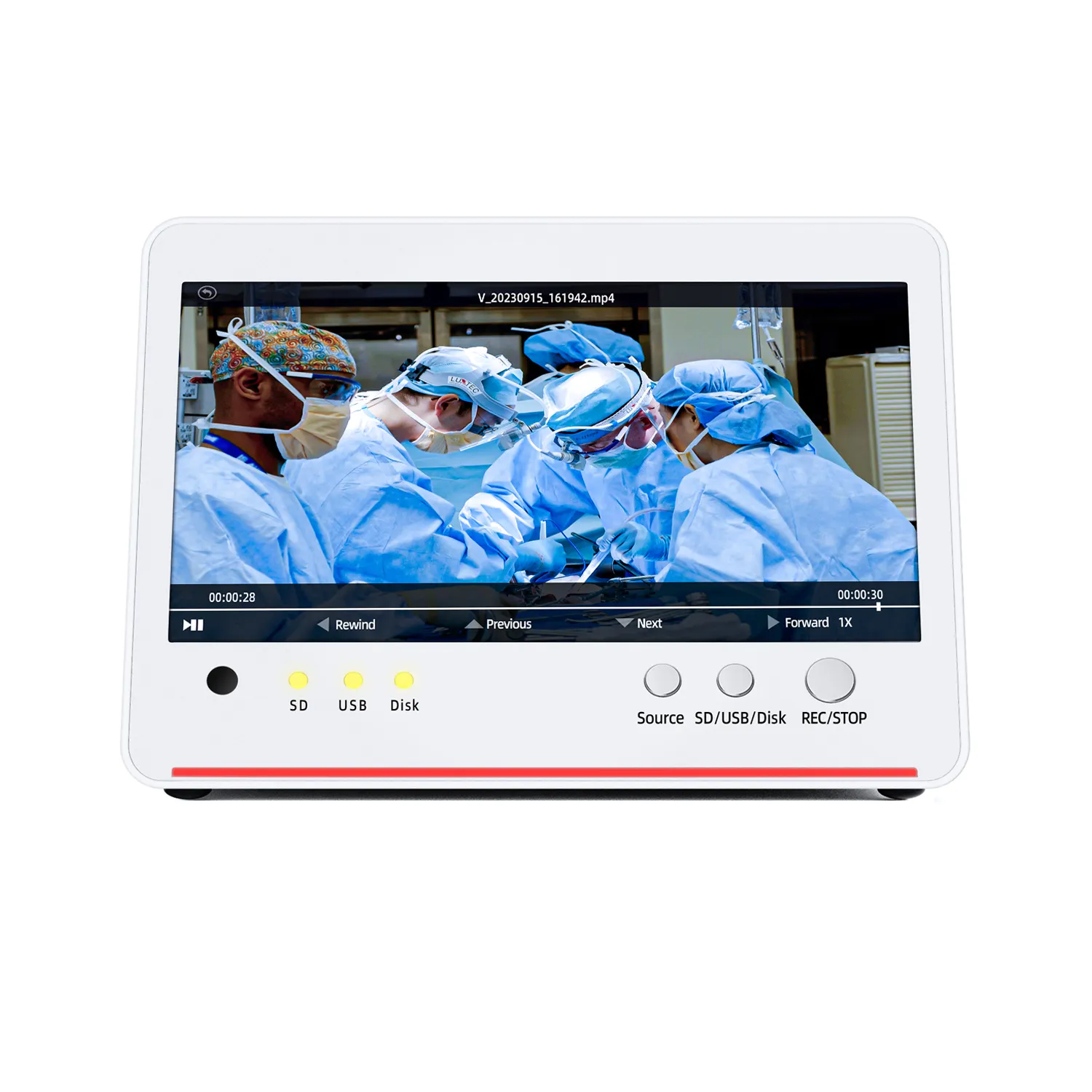 Unisheen Sistema de câmera endoscópica médica Full HD com fonte de luz LED de 80W e gravador de vídeo USB