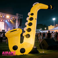 Saxophone gonflable personnalisé, instrument de musique, saxophone géant gonflable pour concert en plein air, accessoire gonflable