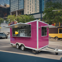 Food Truck Cuisine entièrement équipée Remorque alimentaire carrée rose pour la restauration