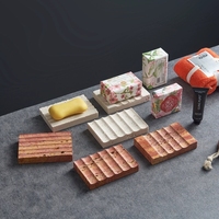 Boîte à Savon Moderne en Marbre Naturel Travertin pour Hôtel, Porte-Savon Créatif Étanche pour Salle de Bain, Support de Rangement avec Drainage
