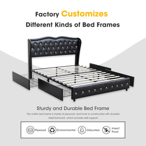 Fabbrica custom queen king size moderna struttura <span class=keywords><strong>del</strong></span> <span class=keywords><strong>letto</strong></span> <span class=keywords><strong>con</strong></span> <span class=keywords><strong>testiera</strong></span> cuscino in legno imbottito tufted telaio <span class=keywords><strong>del</strong></span> <span class=keywords><strong>letto</strong></span> <span class=keywords><strong>testiera</strong></span> <span class=keywords><strong>con</strong></span> cassetto - Product Image 3