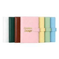 Carnet A5 en cuir rigide avec reliure à 6 anneaux argentés de 2 cm – Design élégant, feuilles mobiles, pour l'école et usage personnel, personnalisable