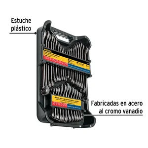 Master set di 6 pezzi di 32 chiavi combinate standard e mm, pistola in metallo, Pretul - Product Image 2