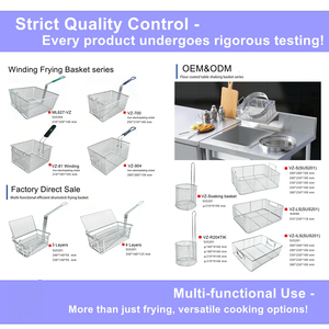 Oem thép không gỉ thương mại cấp Heavy-Duty Fryer giỏ Chất lượng cao cao cấp thực phẩm cấp thương mại lọc lọc - Product Image 6